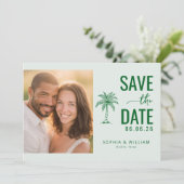 Save The Date Photo Tropical Vert Joyeux (Debout devant)