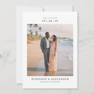 Save The Date Photo Tropicale Beige Romantique