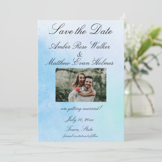 Save The Date Photo "True Love Blue" (Debout devant)