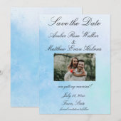 Save The Date Photo "True Love Blue" (Devant / Derrière)