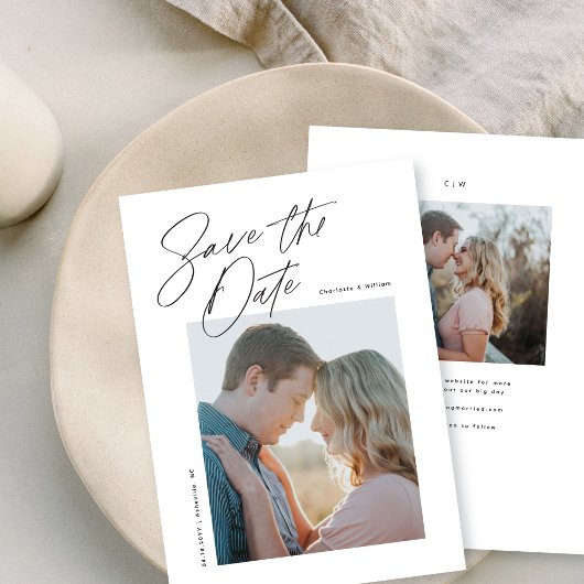 Save The Date Photo typographique classique et chic