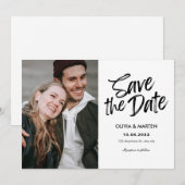Save The Date Photo typographique moderne décontractée (Devant / Derrière)