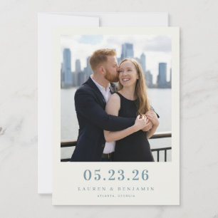 Save The Date Photo Urbaine Bleue Romantique