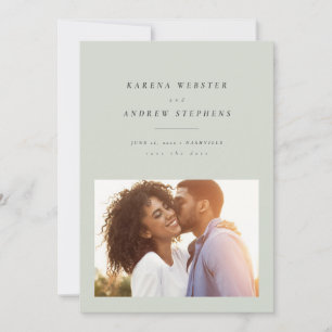 Save The Date Photo vert clair moderne simple enregistrer la dat