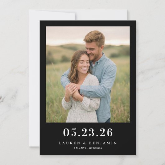 Save The Date Photo verte romantique (Devant)