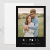 Save The Date Photo verte romantique (Devant / Derrière)