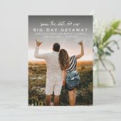 Save The Date Photo verticale de mariage à destination (Debout devant)