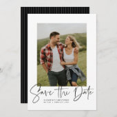 Save The Date Photo verticale du script moderne enregistrer la d (Devant / Derrière)