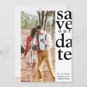 Save The Date photo verticale magazine minimaliste noir et blanc