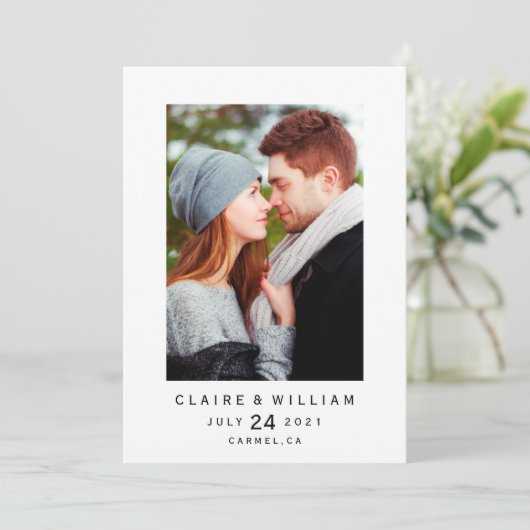 Save The Date Photo verticale simple et élégante Enregistrer la (Debout devant)