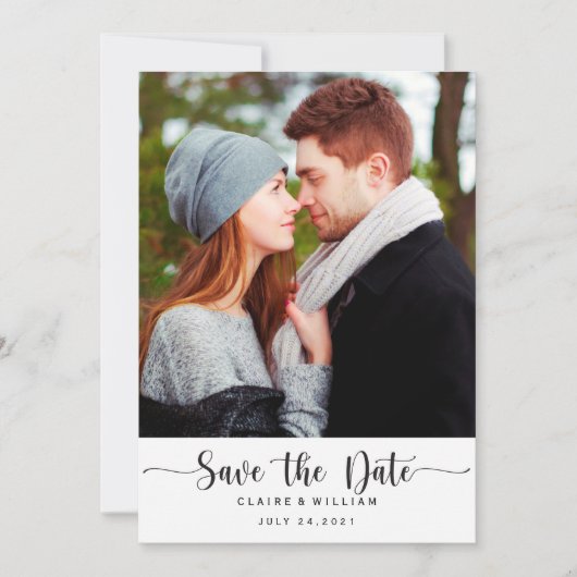 Save The Date Photo verticale simple et élégante Enregistrer la (Devant)