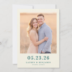 Save The Date Photo Vintage Beige Chaud
