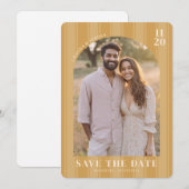 Save The Date Photo Vintage Beige Chaud (Devant / Derrière)