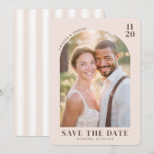Save The Date Photo Vintage Beige Nostalgique (Devant / Derrière)
