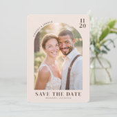 Save The Date Photo Vintage Beige Nostalgique (Debout devant)