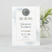 Save The Date Photo vintage de la boussole (Debout devant)