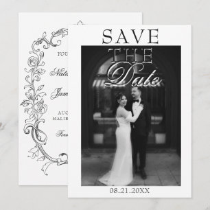 Save The Date Photo vintage noir et blanc Mariage à l'ancienne