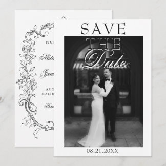 Save The Date Photo vintage noir et blanc Mariage à l'ancienne