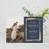 Save The Date Photo Wedding moderne Gold Painted Frame (Debout devant)