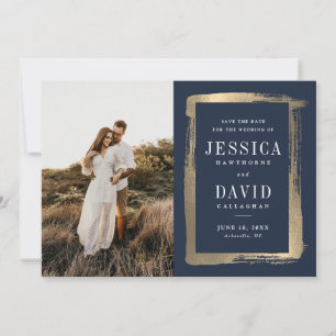 Save The Date Photo Wedding moderne Gold Painted Frame