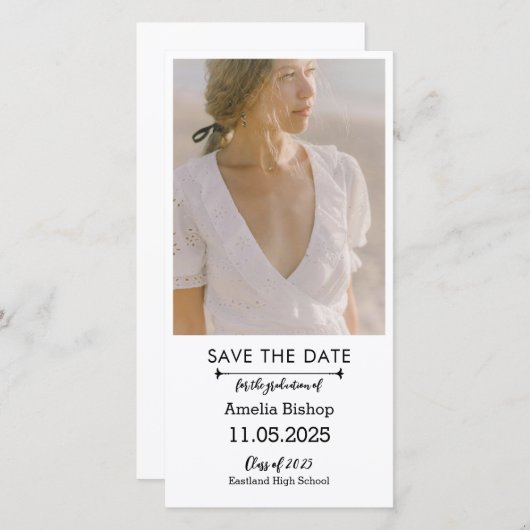 Save The Date Photo Whimsical Graduate Enregistrer La Date (Devant / Derrière)