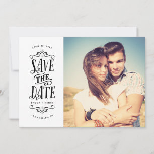 Save The Date Photo Whimsical Mod Enregistrer La Date Black