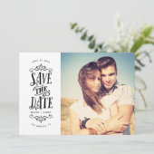 Save The Date Photo Whimsical Mod Enregistrer La Date | Black (Debout devant)