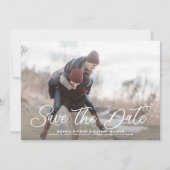 Save The Date Photo White Simple Calligraphie (Devant)