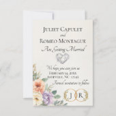 Save The Date Photo, Wildflowers & Leaf Monogram - Ivory (Dos)