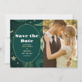 Save The Date PhotoEmerald Vert Or Céleste Mariage (Devant)