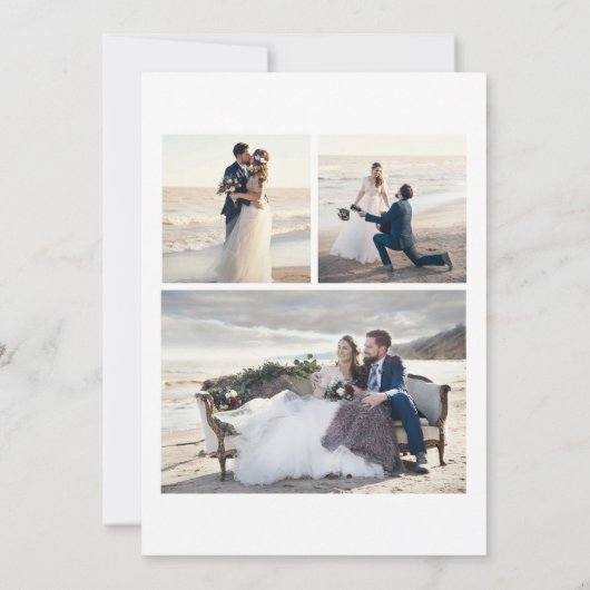 Save The Date Photographie botanique d'or propre Mariage élégant (Dos)