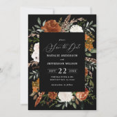 Save The Date Photographie botanique noire rustique enregistrer  (Devant)