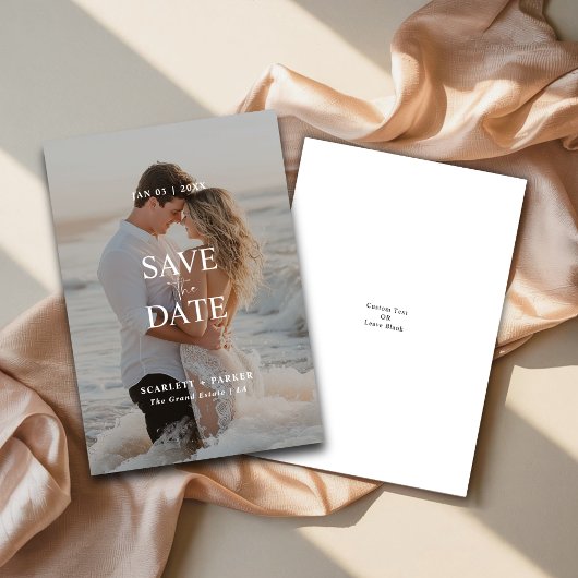 Save The Date Photographie de la plage entièrement dorée moderne