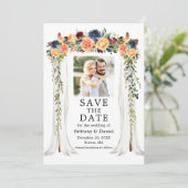 Save The Date Photographie de la verrière de mariage florale mix (Debout devant)