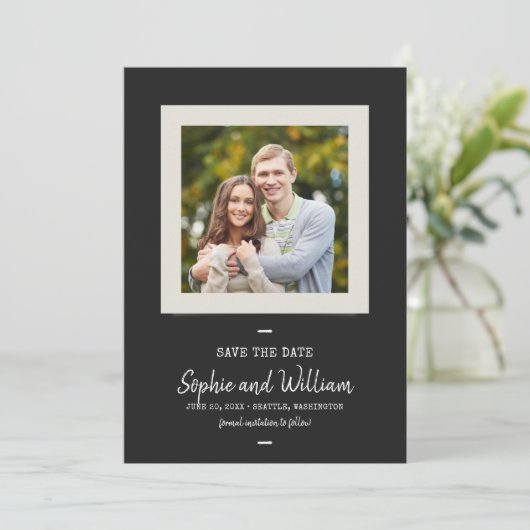 Save The Date Photographie de machine à écrire et de script Enre (Debout devant)