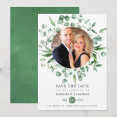 Save The Date Photographie de mariage à la verdure d'eucalyptus (Devant / Derrière)