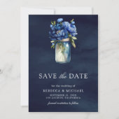 Save The Date Photographie de mariage dans un pot Mason à fleurs (Devant)