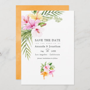 Save The Date Photographie de mariage de plage florale tropicale