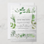 Save The Date Photographie de mariage rustique en forêt verdoyan (Devant)