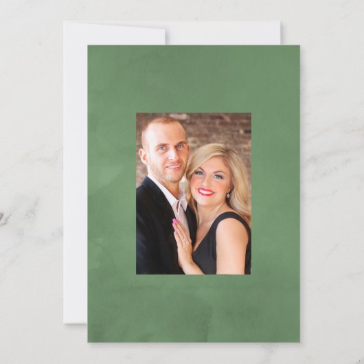 Save The Date Photographie de mariage rustique en forêt verdoyan (Dos)