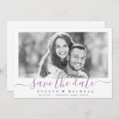 Save The Date Photographie de script simple et moderne enregistr (Devant / Derrière)