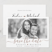 Save The Date Photographie de script simple et moderne enregistr (Devant / Derrière)