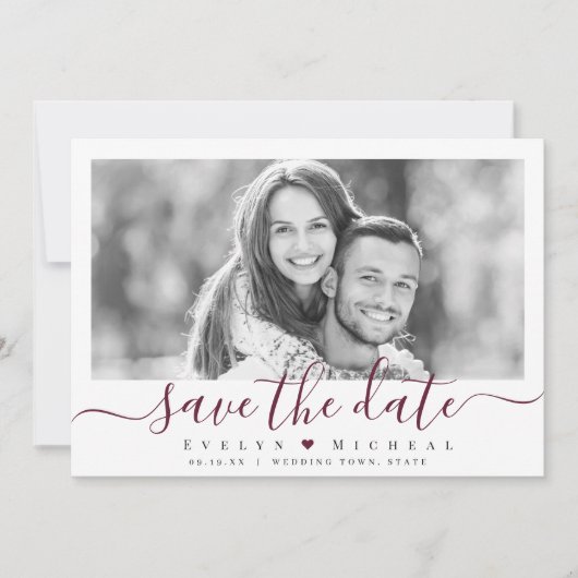 Save The Date Photographie de script simple et moderne enregistr (Devant)