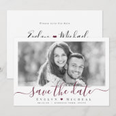 Save The Date Photographie de script simple et moderne enregistr (Devant / Derrière)
