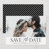 Save The Date Photographie de typographie mixte noir et blanc (Devant / Derrière)