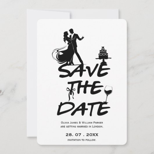 Save The Date Photographie du Mariage du code QR Whimsical Funky (Devant)