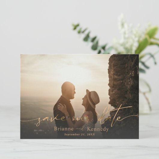 Save The Date Photographie et script de signature entièrement do (Debout devant)