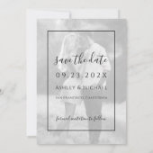 Save The Date Photographie et script noir et blanc Mariage trans (Dos)
