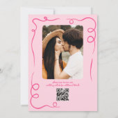 Save The Date Photographie Mariage à main blanche rose (Dos)