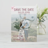 Save The Date Photographie mariage moderne d'esperluette rose ma (Debout devant)
